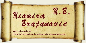 Miomira Brajanović vizit kartica